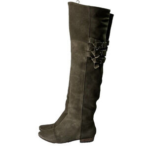 Joie Boots Women 8 Leather Suede Coachella Over The Knee Triple Buckle detail